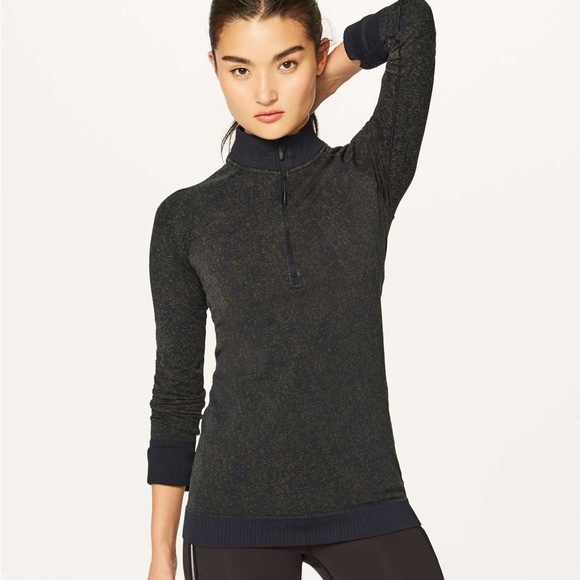 Lululemon Rest Less 1/4 Zip in Black Armoury size 6 - Picture 1 of 3